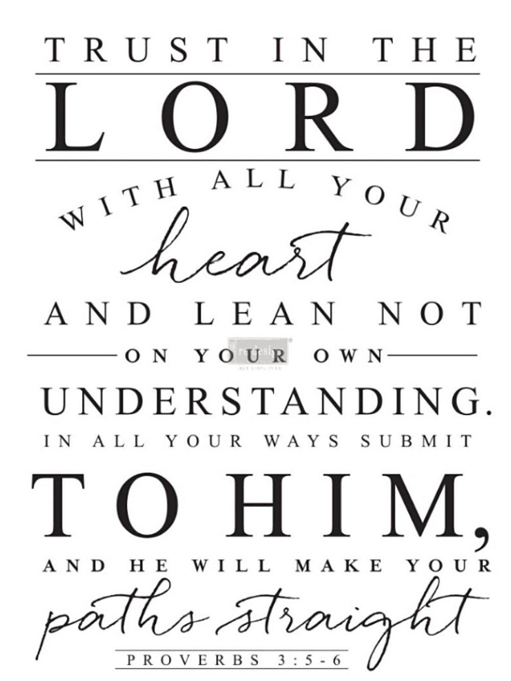 Redesign with Prima Decor Transfer | TRUST IN THE LORD | 24” x 32”